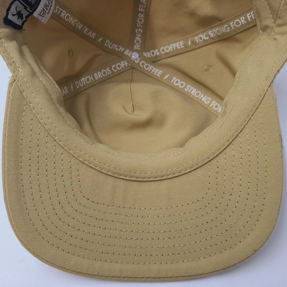 Dutch Bros Hat Snapback Gold Yellow Red Logo Patch Coffee Casual Hipster Men
